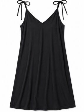 Miss to Mrs • Black • Tie-Shoulder • V-Neck Slip • Size Medium